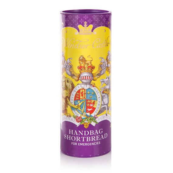 Yellow and purple packaging with Palace of Holyroodhouse coat of arms. Yellow and purple packaging with Palace of Holyroodhouse coat of arms.