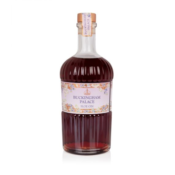 50 cl bottle of sloe gin. A clear glass bottle with a floral label. 50 cl bottle of sloe gin. A clear glass bottle with a floral label.