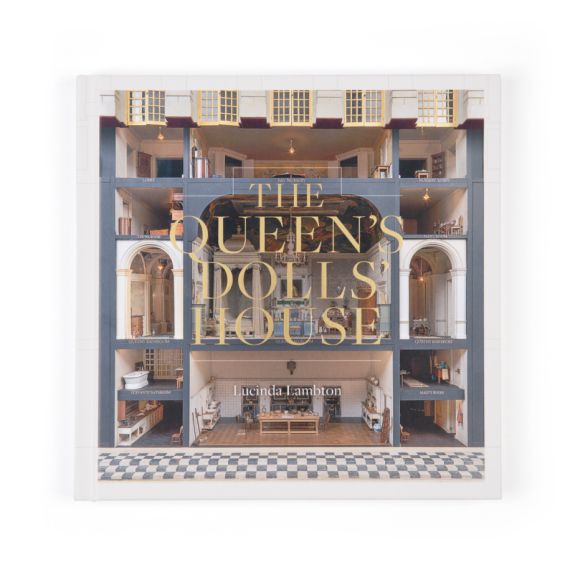 The front cover of 'The Queen's Dolls' House' written by Lucinda Lambton featuring the front of Queen Mary's Dolls' House. The front cover of 'The Queen's Dolls' House' written by Lucinda Lambton featuring the front of Queen Mary's Dolls' House.