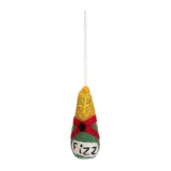 Minaiture felt champagne bottle with 'Fizz' stitched onto the label. Minaiture felt champagne bottle with 'Fizz' stitched onto the label.